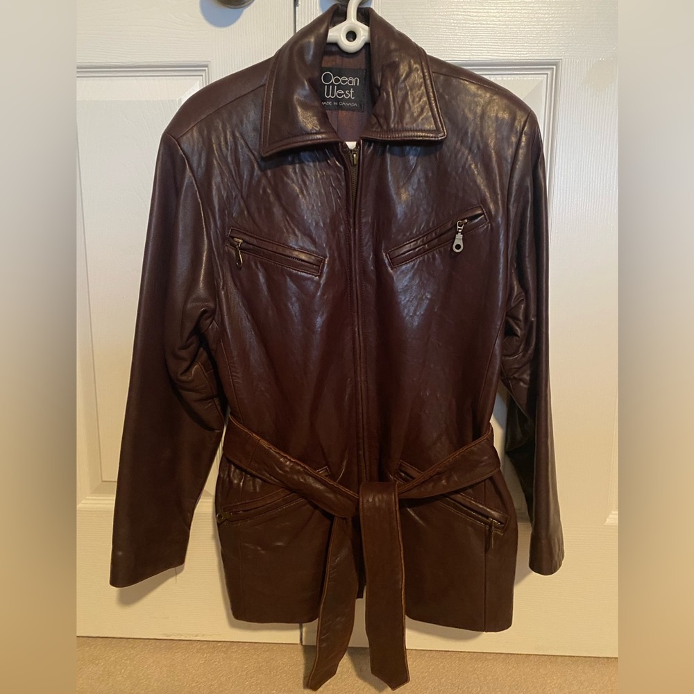Ocean West lambskin leather coat